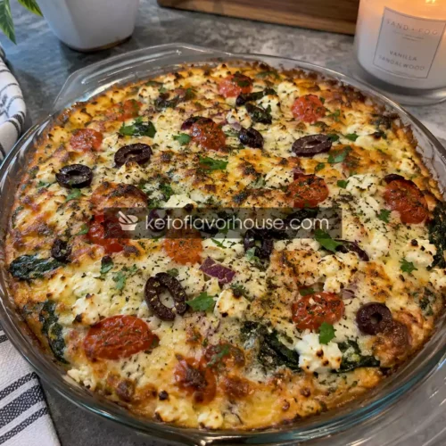 53g Protein Mediterranean Crustless Pizza Pie