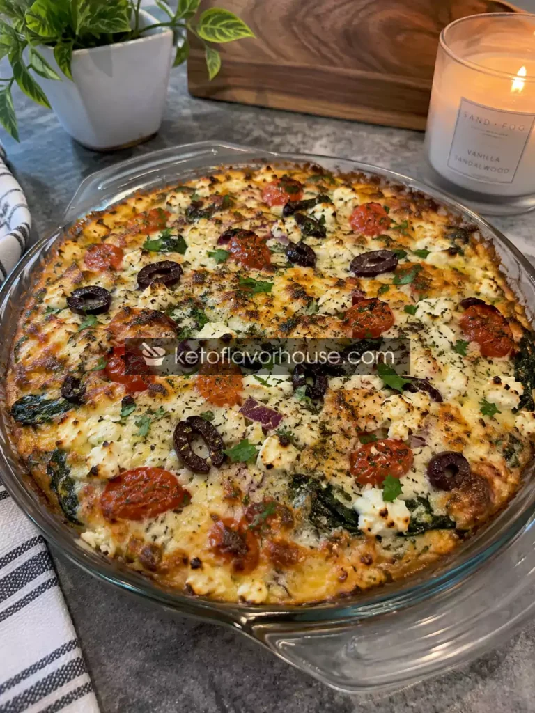 53g Protein Mediterranean Crustless Pizza Pie