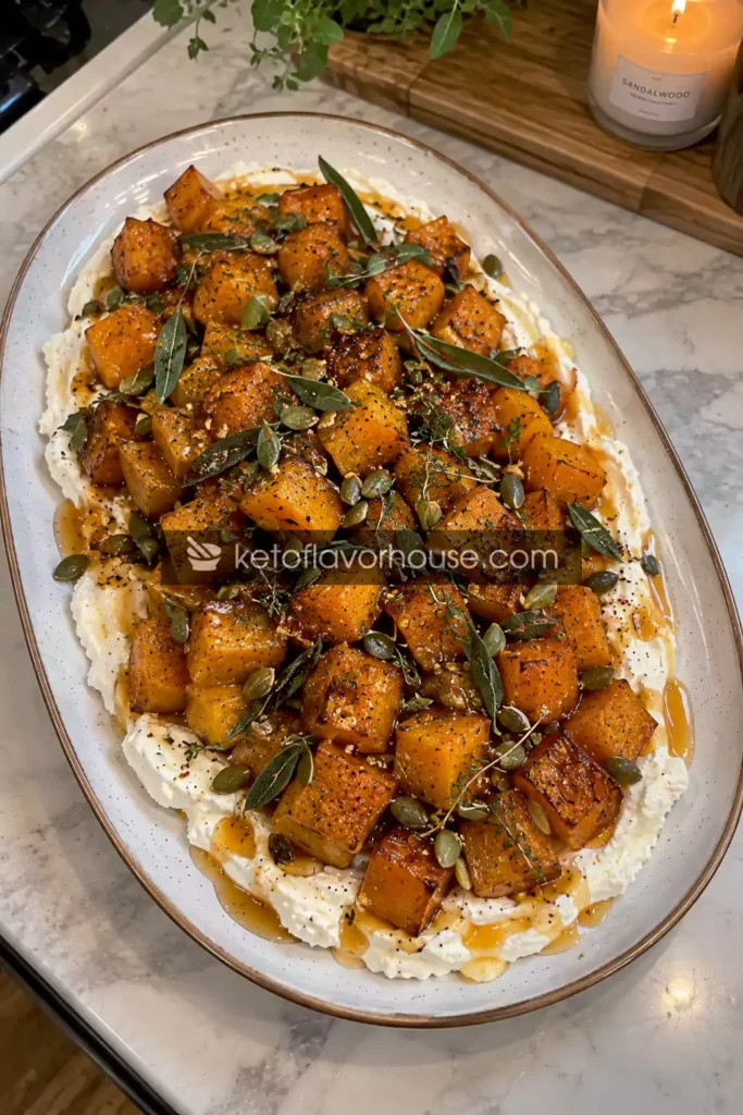 Anti-Inflammatory Roasted Butternut Squash with Whipped Ricotta and Hot Honey
