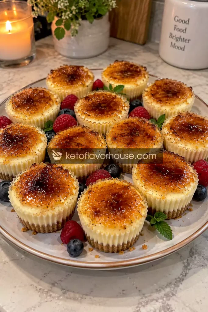 Anti-Inflammatory Vanilla Bean Crème Brûlée Cheesecake Cupcakes