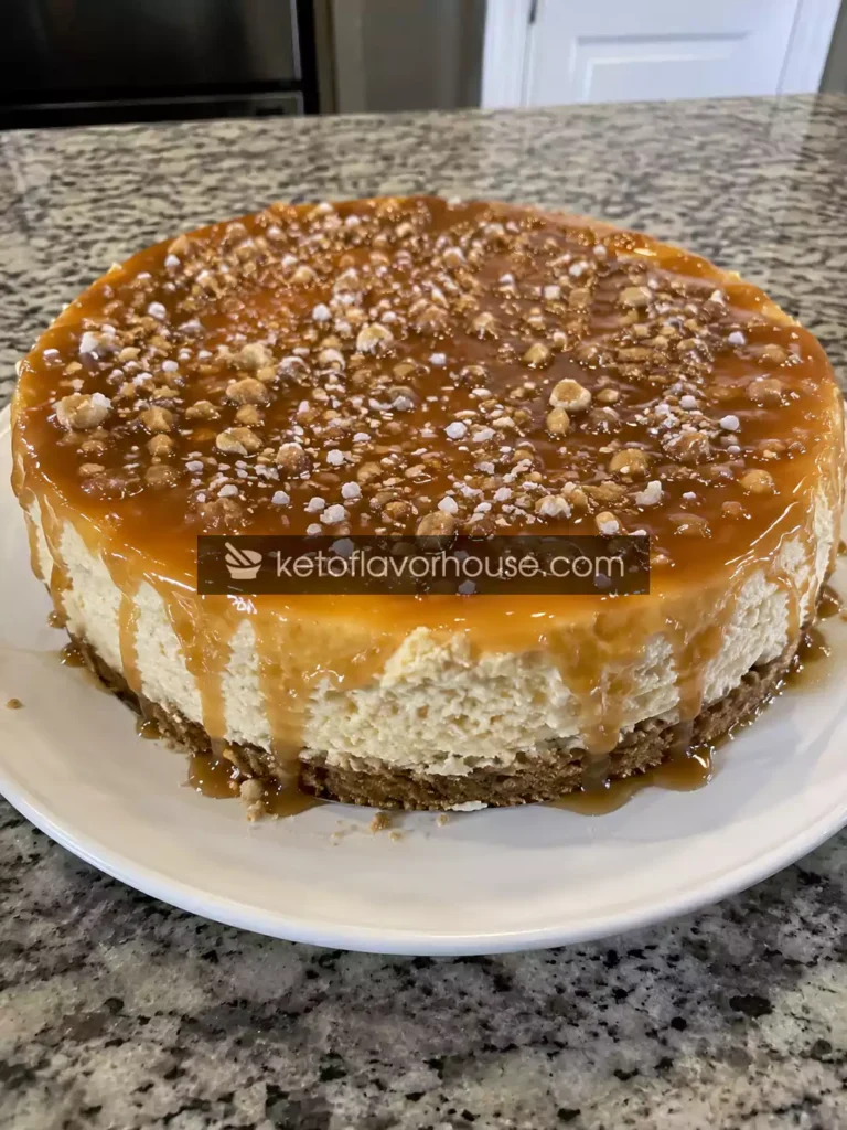High-Protein Sea Salted Caramel Cheesecake