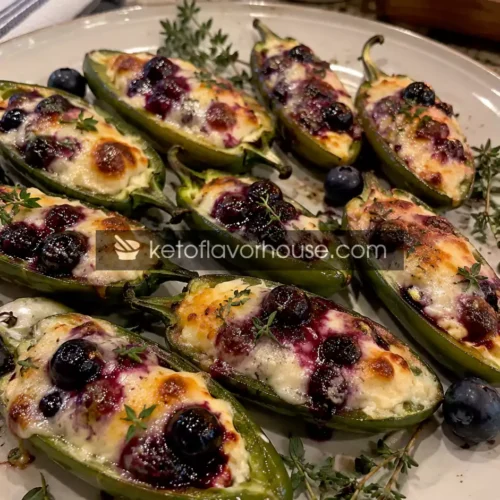 Keto Blueberry Brie Jalapeño Poppers