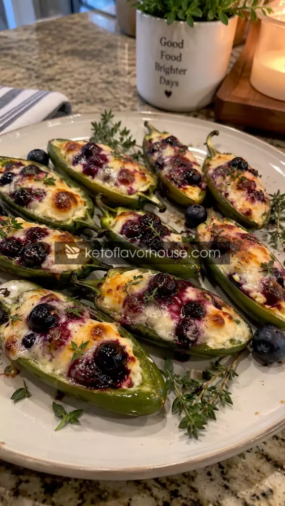 Keto Blueberry Brie Jalapeño Poppers