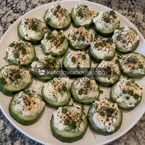 Keto Cucumber Slices with Cream Cheese
