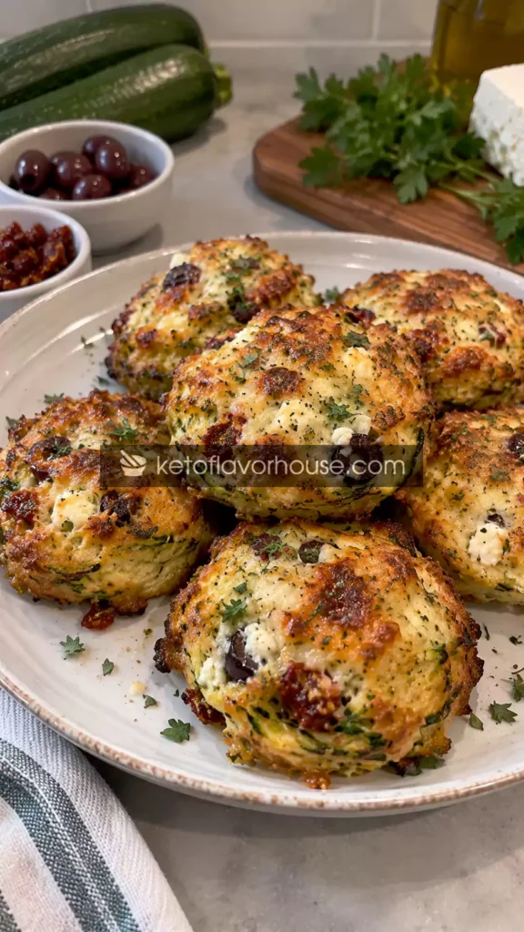 Keto Mediterranean Zucchini Cheese Bread Delights