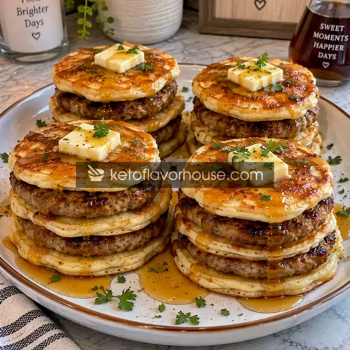 Keto Sausage Pancake Stacks