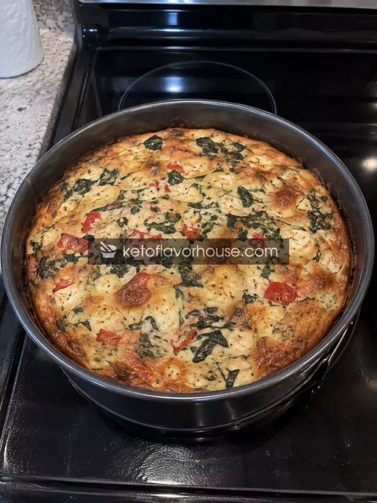 Mediterranean Creamy Crustless Baked Cheesecake