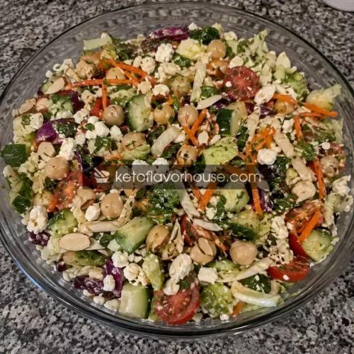 Mediterranean Crunch Salad with Asian-Inspired Dressing