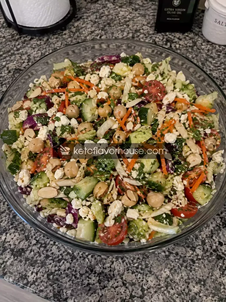 Mediterranean Crunch Salad with Asian-Inspired Dressing