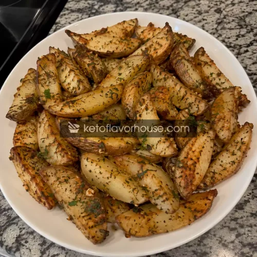 Mediterranean Garlic Potato Wedges
