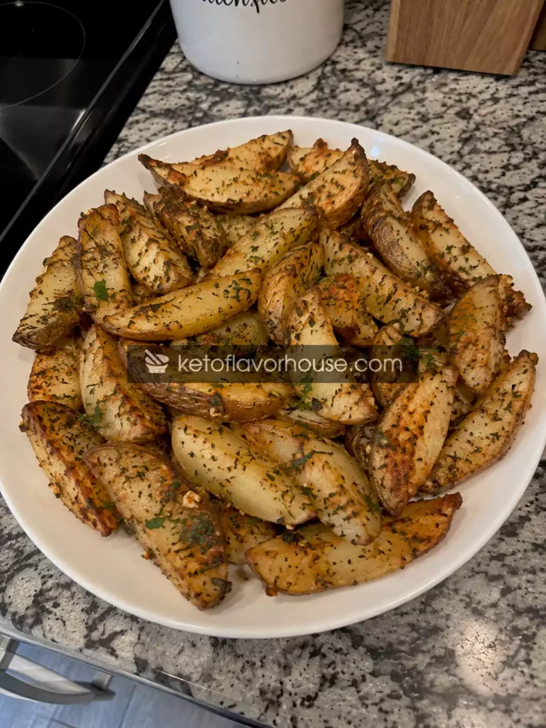 Mediterranean Garlic Potato Wedges