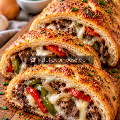 32g Protein Philly Cheesesteak Stromboli – Easy, Healthier Dinner