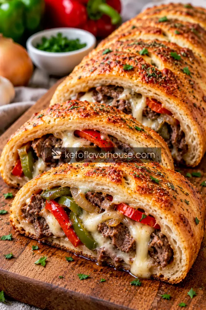32g Protein Philly Cheesesteak Stromboli – Easy, Healthier Dinner