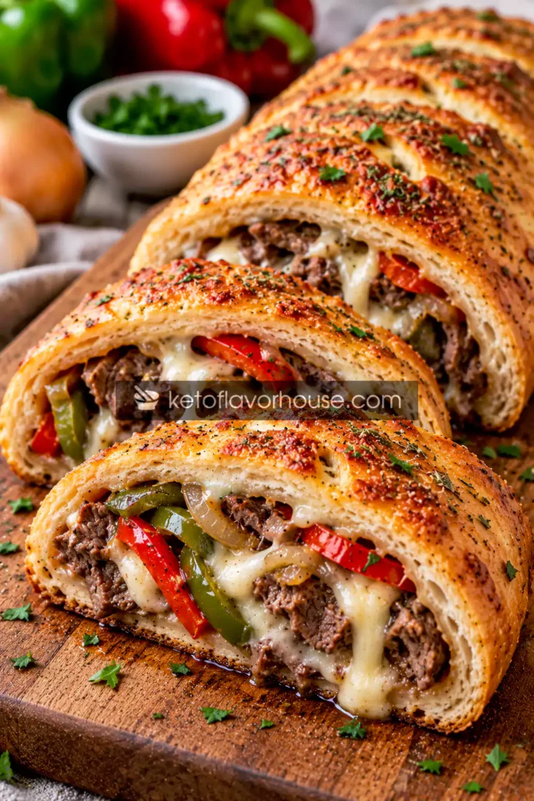 32g Protein Philly Cheesesteak Stromboli – Easy, Healthier Dinner