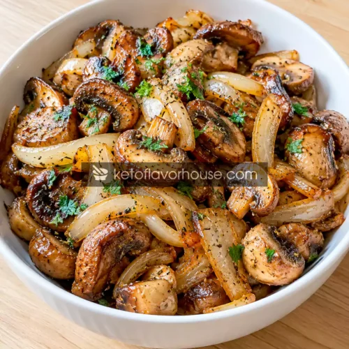 Easy Air Fryer Mushrooms and Onions
