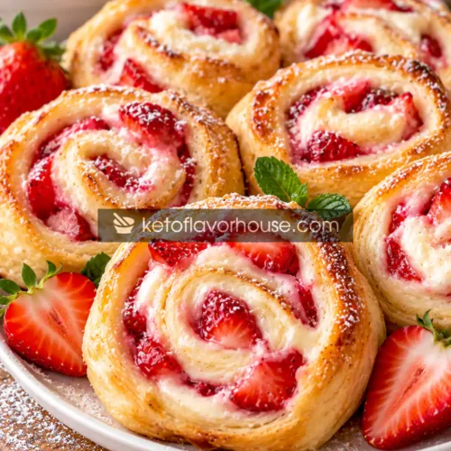 Healthier Strawberry Cheesecake Crescent Roll Pinwheels