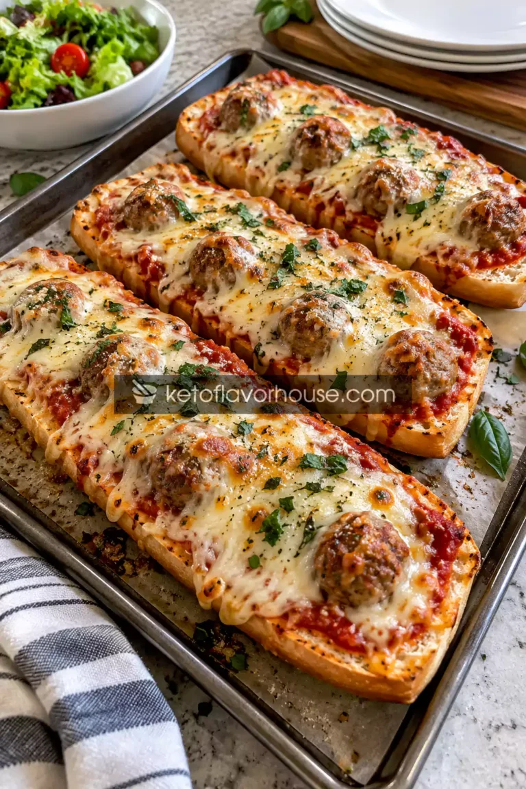 High-Protein Cheesy Meatball French Bread Pizzas – Easy Family Dinner