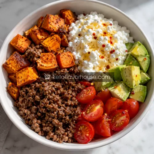 High-Protein Sweet & Spicy Honey Beef Sweet Potato Bowl