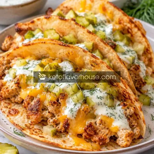 Keto Dill Pickle Ranch Smash Chicken Tacos – Easy Low-Carb Dinner