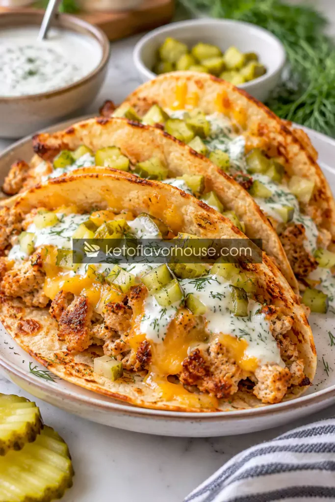 Keto Dill Pickle Ranch Smash Chicken Tacos – Easy Low-Carb Dinner