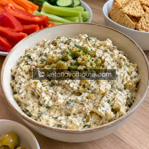 Keto & Low-Carb Creamy Green Olive Dip