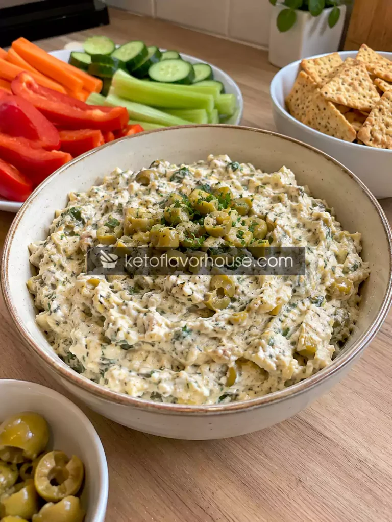 Keto & Low-Carb Creamy Green Olive Dip
