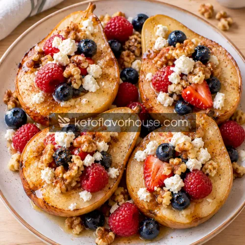 Weight Watchers Baked Pears with Honey, Berries, Walnuts & Feta