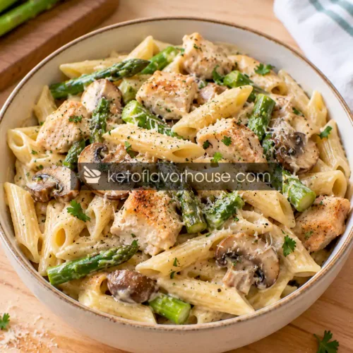 Weight Watchers Creamy Mushroom and Asparagus Chicken Penne